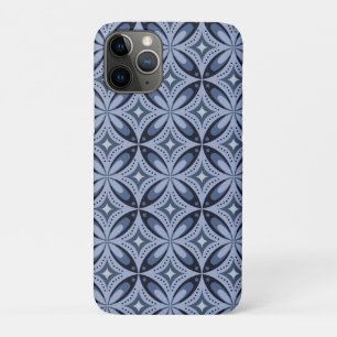 Capa Para iPhone 11 Pro Padrão Geométrico Azul Estilo Retro