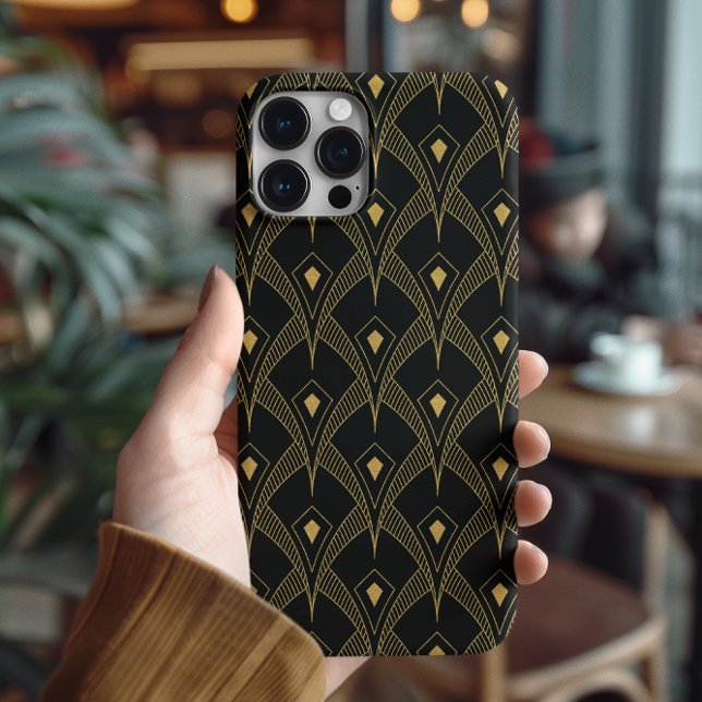Capa Para iPhone 11 Pro Padrão geométrico Dourado e preto (Criador carregado)