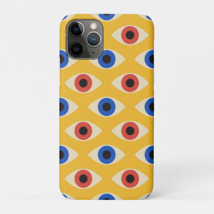 Capa Para iPhone 11 Pro Padrão Geométrico Moderno Abstrato Olho Mau em Neg