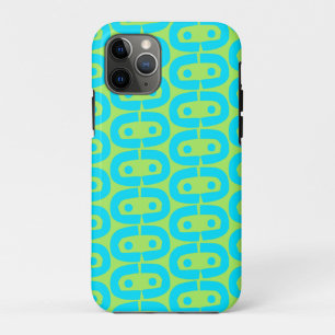 Capa Para iPhone 11 Pro Padrão Geométrico Turquesa e Verde Lima