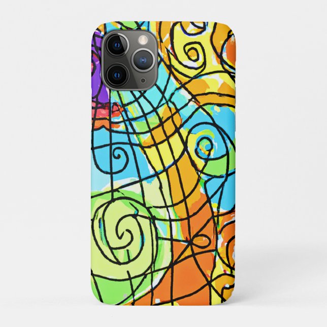 Capa Para iPhone 11 Pro Padrão Geométrico Vibrante (Verso)