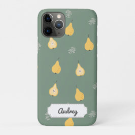 Capa Para iPhone 11 Pro Padrão Invisível de Pear Amarelo Personalizável