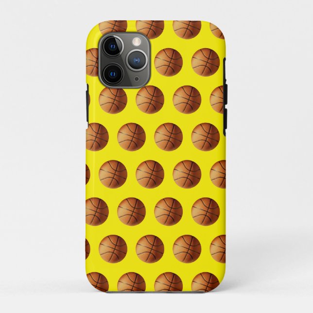 Capa Para iPhone 11 Pro Padrão Laranja De Basquete, (Verso)