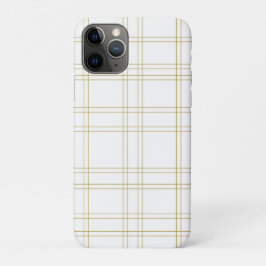 Capa Para iPhone 11 Pro Padrão Limpo Xadrez Moderno Minimalista Dourado e 