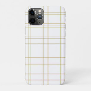 Capa Para iPhone 11 Pro Padrão Limpo Xadrez Moderno Minimalista Dourado e