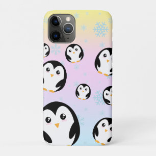 Capa Para iPhone 11 Pro Padrão moderno de gradiente de pinguim pastel boni