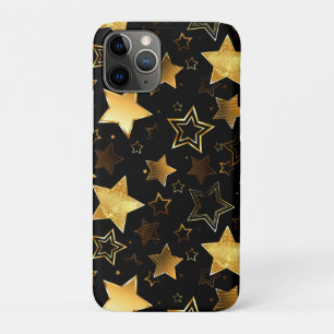 Capa Para iPhone 11 Pro Padrão sem costura com estrelas de Ouro