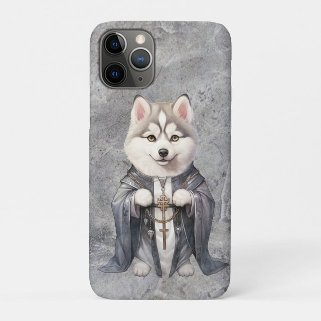 Capa Para iPhone 11 Pro Padre King Siberian Husky (Verso)