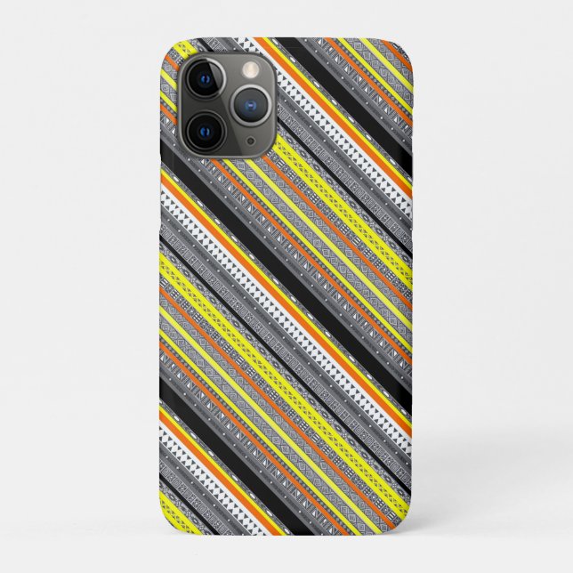 Capa Para iPhone 11 Pro Padrões aztec laranja-cinza (Verso)