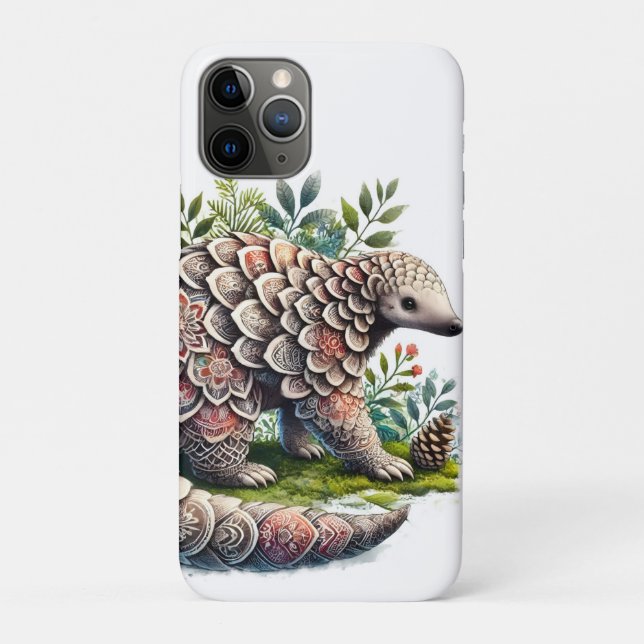 Capa Para iPhone 11 Pro Padrões da Natureza - Pangolina Selvagem (Verso)