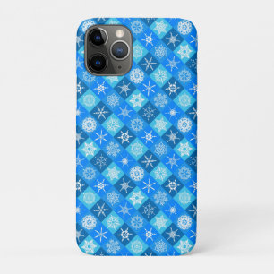 Capa Para iPhone 11 Pro Padrões de flocos de neve azuis fofos design