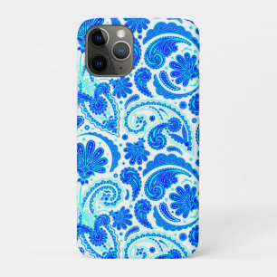Capa Para iPhone 11 Pro Padrões de paisley aqua azul fofo