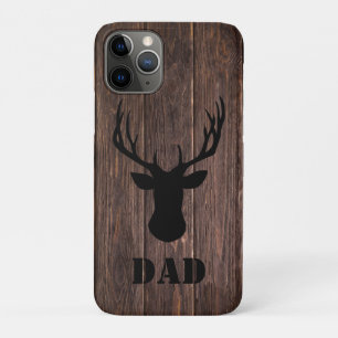 Capa Para iPhone 11 Pro Pai de Padrões de Madeira de Buck Woodland Rustic