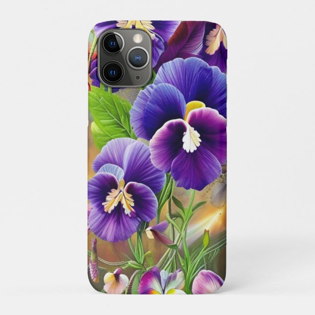 Capa Para iPhone 11 Pro Painéis roxos - AI ART (Verso)