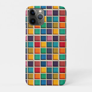Capa Para iPhone 11 Pro Painel de Grade Geométrica Colorida