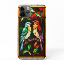 Painel de Vidro Pintado Vibrante com Aves Colorida