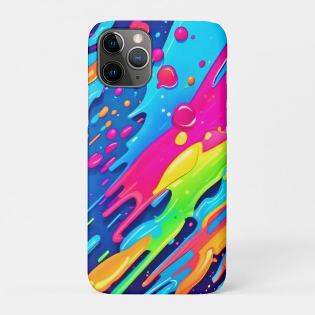 Capa Para iPhone 11 Pro Paint Splatter colorido (Verso)