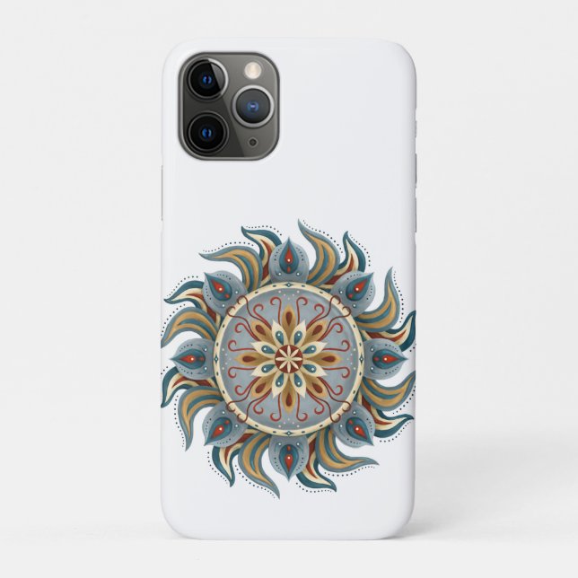 Capa Para iPhone 11 Pro Painterly Mandala (Verso)