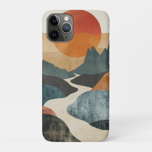 Capa Para iPhone 11 Pro Paisagem Boho Abstrato (5)
