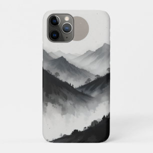 Capa Para iPhone 11 Pro Paisagem de Black and White Mountain