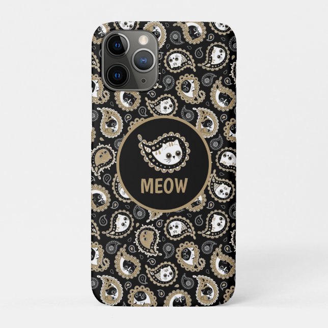 Capa Para iPhone 11 Pro Paisley Cat (Verso)