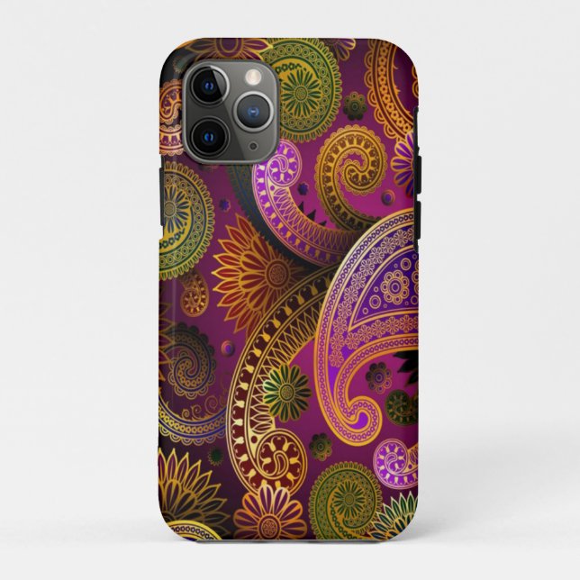 Capa Para iPhone 11 Pro Paisley Purple (Verso)