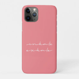 Capa Para iPhone 11 Pro Palavras de Inalar Exalar em Fonte Flutuante Branc