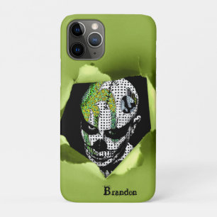 Capa Para iPhone 11 Pro Palhaço Assombrado Mostrado através do Buraco Rasp