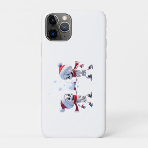 Capa Para iPhone 11 Pro Papai Noel Esqueletos Engraçados em uma Batalha de