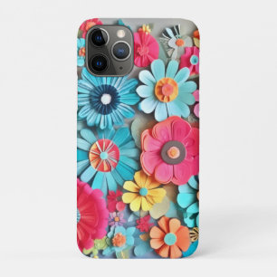 Capa Para iPhone 11 Pro Papel Colorido Arte Floral