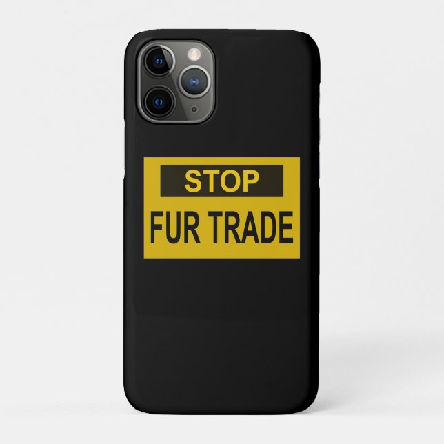Capa Para iPhone 11 Pro Parar o Sinal de Comércio de Pele Amarelo (Verso)