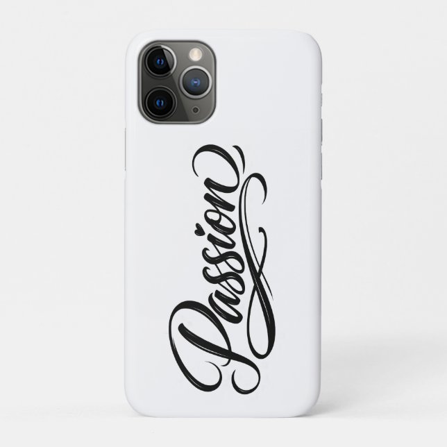 Capa Para iPhone 11 Pro Passion Script | Elegant Minimalist Typography (Verso)