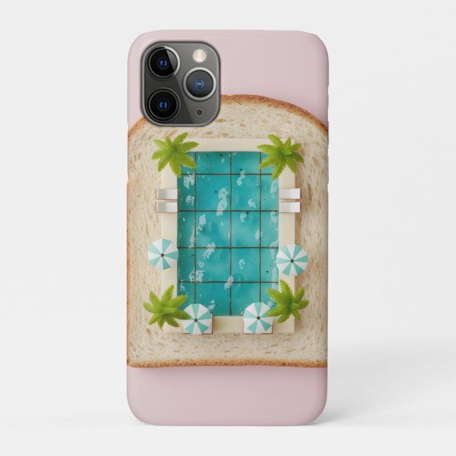 Capa Para iPhone 11 Pro Pastel Vaporwave Pool Toast (Verso)