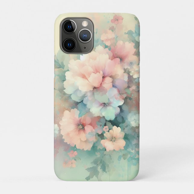 Capa Para iPhone 11 Pro Pastel Vintages Roses  (Verso)