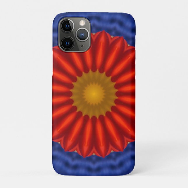 Capa Para iPhone 11 Pro Pato no azul com caleidoscópio vermelho (Verso)