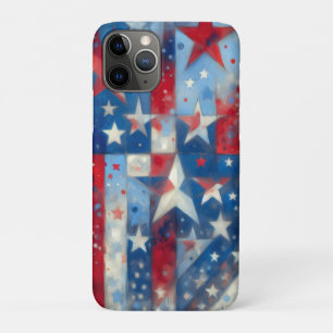 Capa Para iPhone 11 Pro Patriótico de Bandeira Vermelha, Branca e Abstrato
