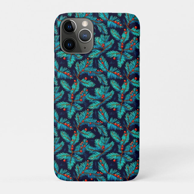 Capa Para iPhone 11 Pro Patterno do Fir de Natal- 82397 (Verso)
