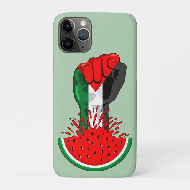Capa Para iPhone 11 Pro Pé de resistência da Palestina em Watermelon (Verso)