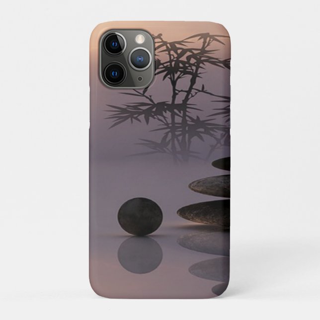 Capa Para iPhone 11 Pro Pedras Zen, Meditação (Verso)