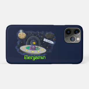 Capa Para iPhone 11 Pro Peixe feliz bonito com ilustração de desenho espac