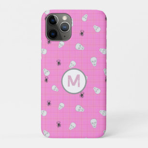 Capa Para iPhone 11 Pro Peles de Halloween de Xadrez Rosa Coquette Persona