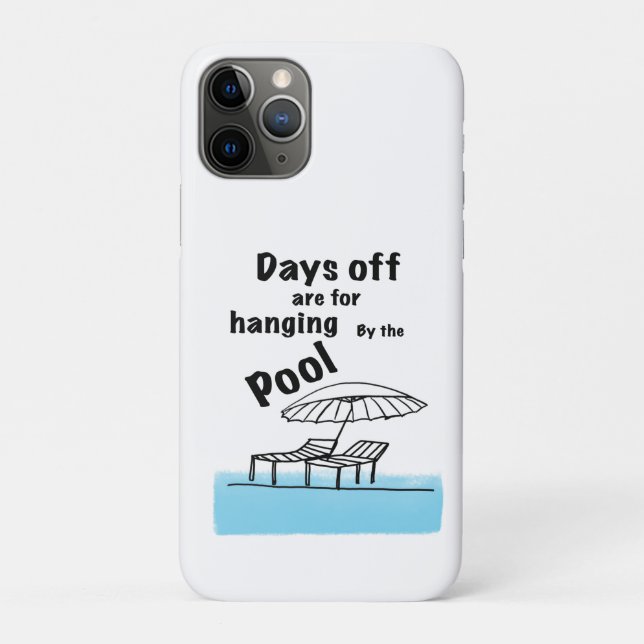 Capa Para iPhone 11 Pro Pendurado à Beira da Piscina (Verso)