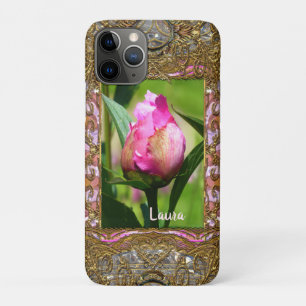 Capa Para iPhone 11 Pro Peony Bud Monograma