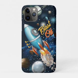 Capa Para iPhone 11 Pro Personalizar a Aventura do Espaço de Rocketship