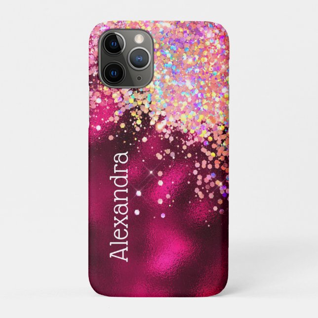 Capa Para iPhone 11 Pro Personalizar a brilha holográfica holográfica do b (Verso)
