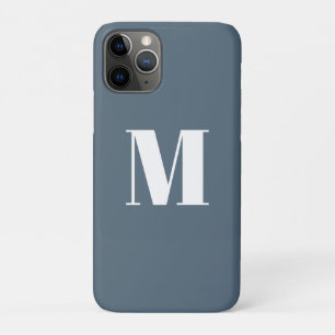 Capa Para iPhone 11 Pro Personalizar monograma azul/branco de cinza inicia