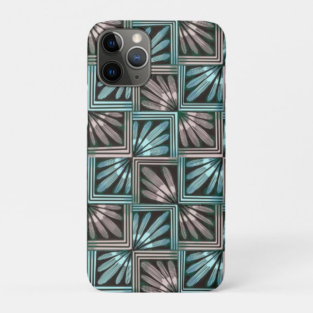 Capa Para iPhone 11 Pro Pétalas Geométricas Modernas de Meados do Século (Verso)