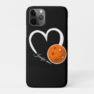 Capa Para iPhone 11 Pro Pickleball Love Personalizado White e Orange Ball