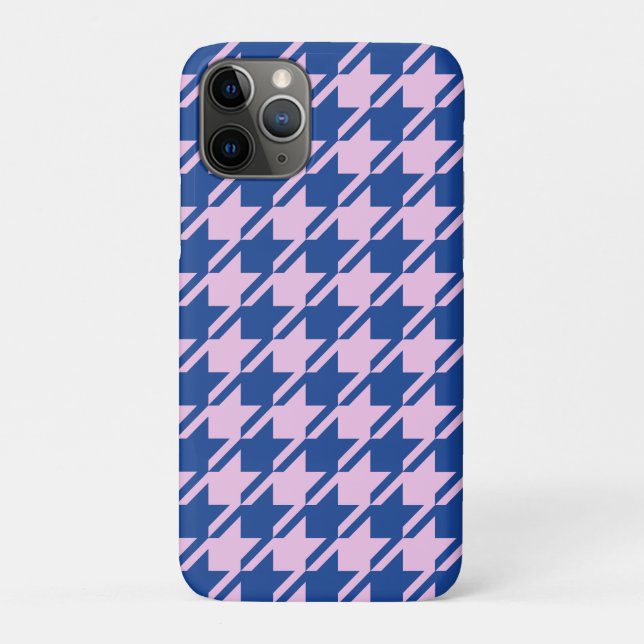 Capa Para iPhone 11 Pro Pink-alto-dente+Padrão Azul (Verso)