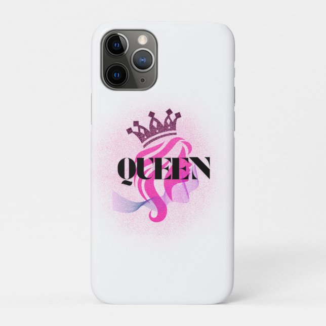 Capa Para iPhone 11 Pro Pink Queen Crown Design – Confident Feminine Power (Verso)